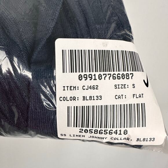 J CREW Women’s Short-sleeve Polo Shirt Navy Linen Johnny Collar Sz Small NWT - Picture 8 of 9